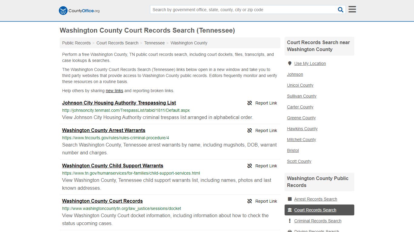 Court Records Search - Washington County, TN (Adoptions ...