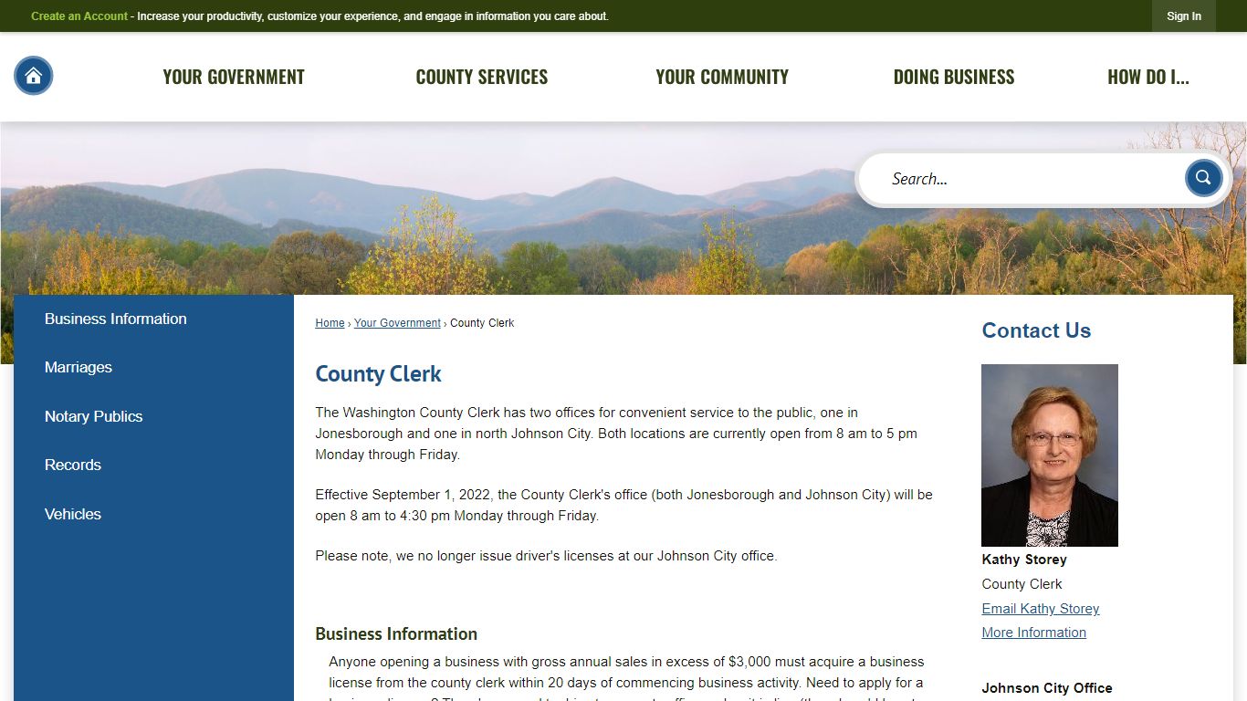 County Clerk | Washington County, TN